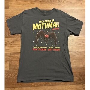 Hot Topic The Legend of Mothman Sightings Graphic T-Shirt Mens Medium Gray